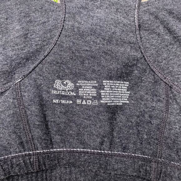 Fruit Of The Loom Sports Bra Tank Crop Dark Gray Size 34 Lounge Casual Workout - Picture 5 of 8